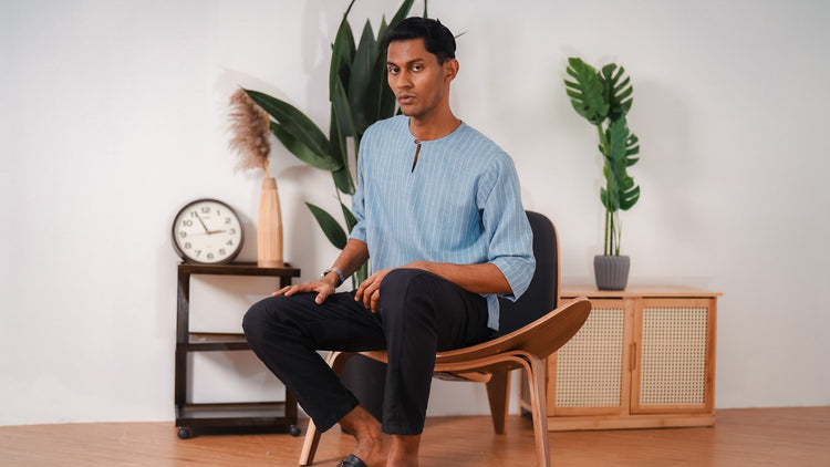 Kurta Ishak Linen - Cotton Linen Stripe