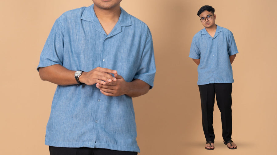 Kemeja Urban Linen - Open Collar