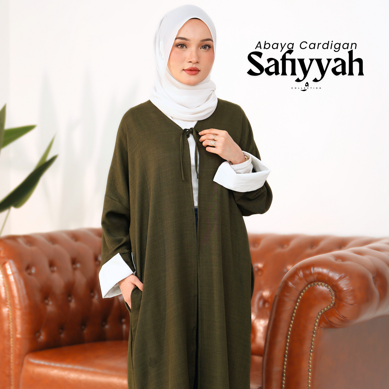 Abaya Outerwear Plain Safiyyah - Cotton Linen