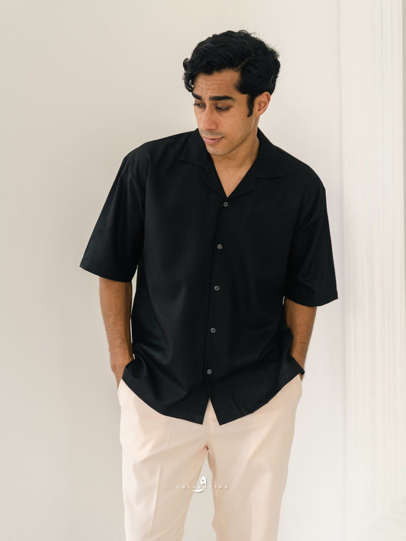 Kemeja Urban Slub - Black
