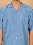 Kemeja Urban Linen - Denim Blue
