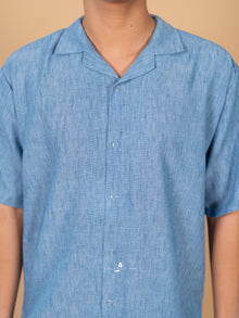 Kemeja Urban Linen - Denim Blue