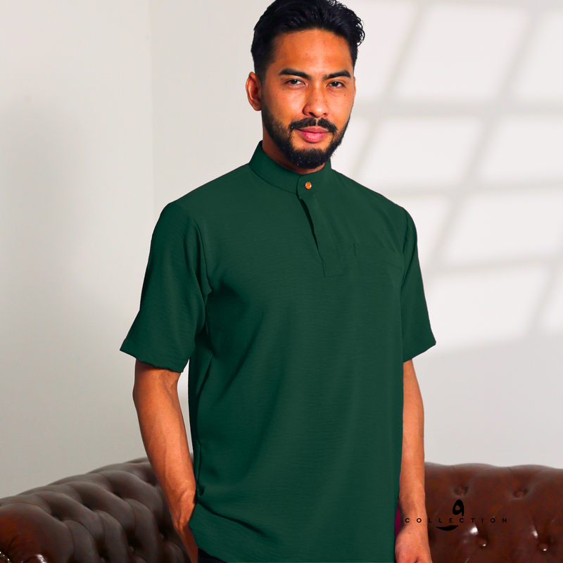 Kurta Ibrahim CEY Crepe - Emerald Green