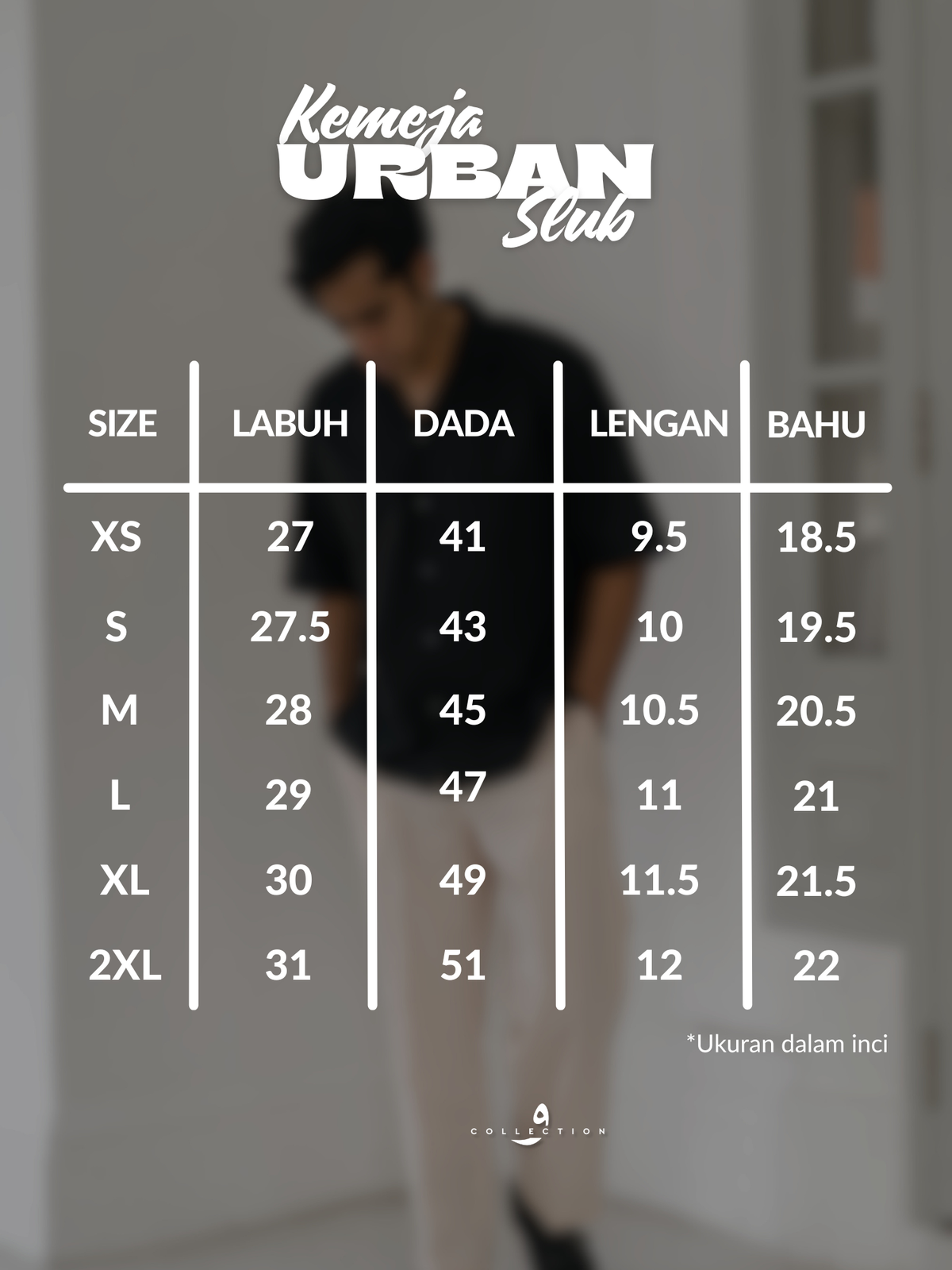 Kemeja Urban Slub - Black