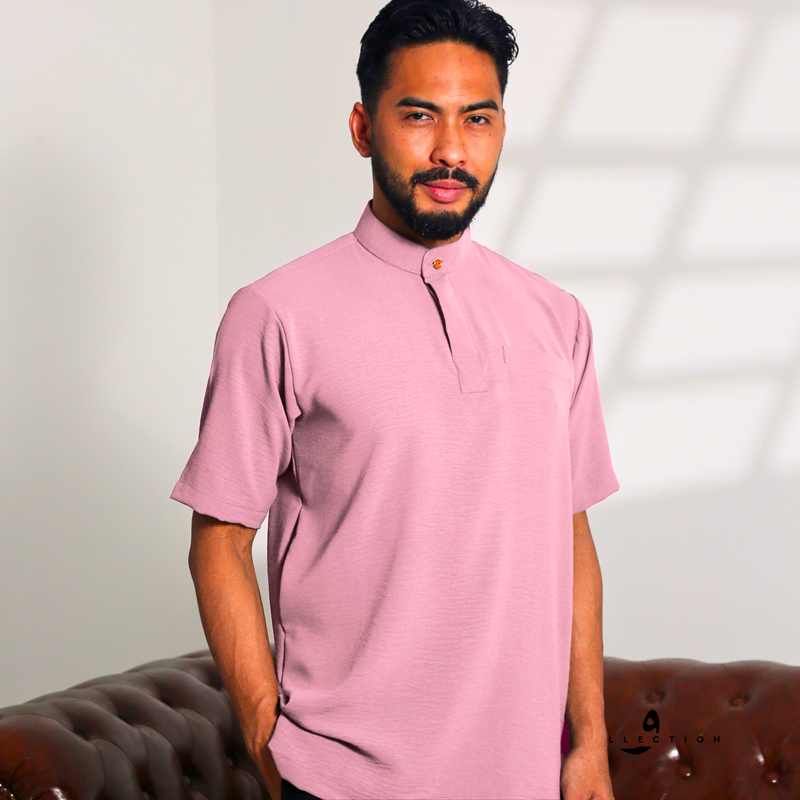 Kurta Ibrahim CEY Crepe - Pink Pastel