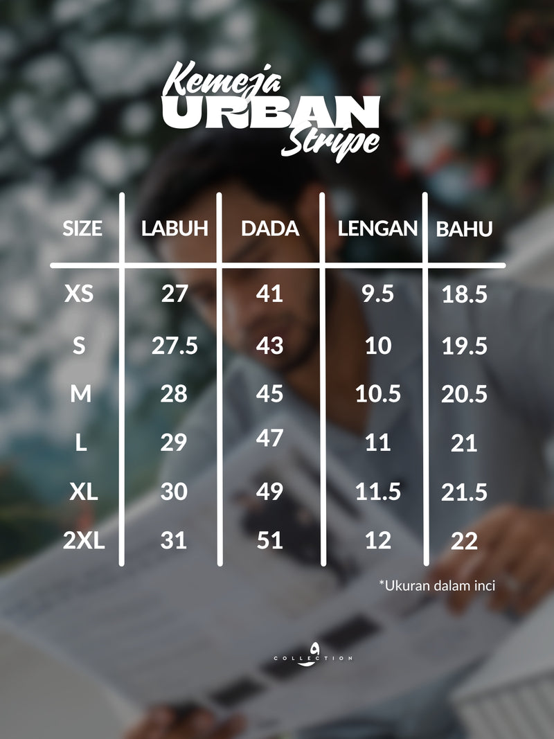 Kemeja Urban Stripe - Leaf Green