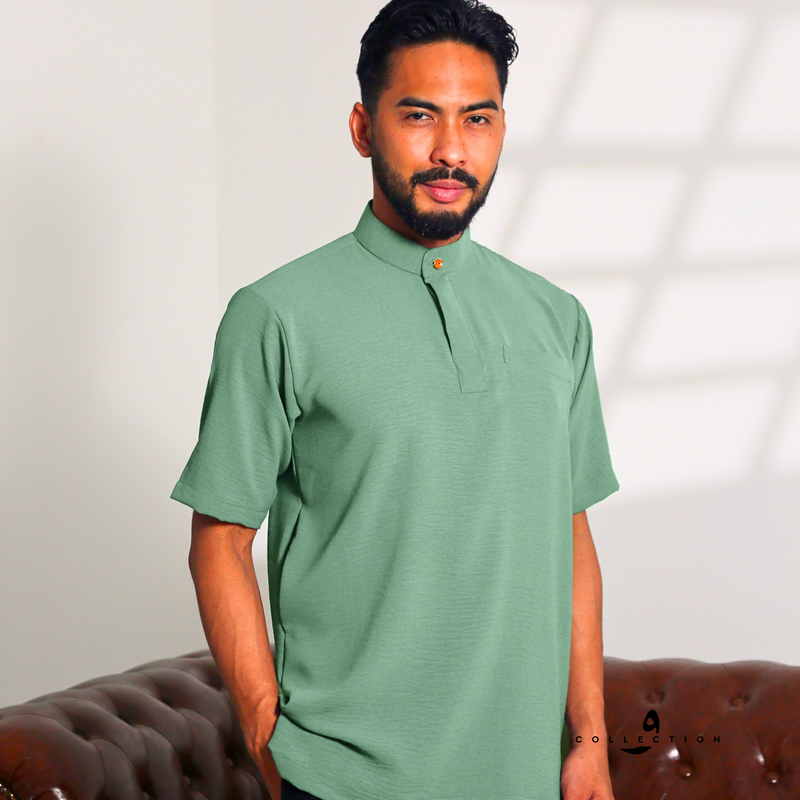 Kurta Ibrahim CEY Crepe - Green Mint