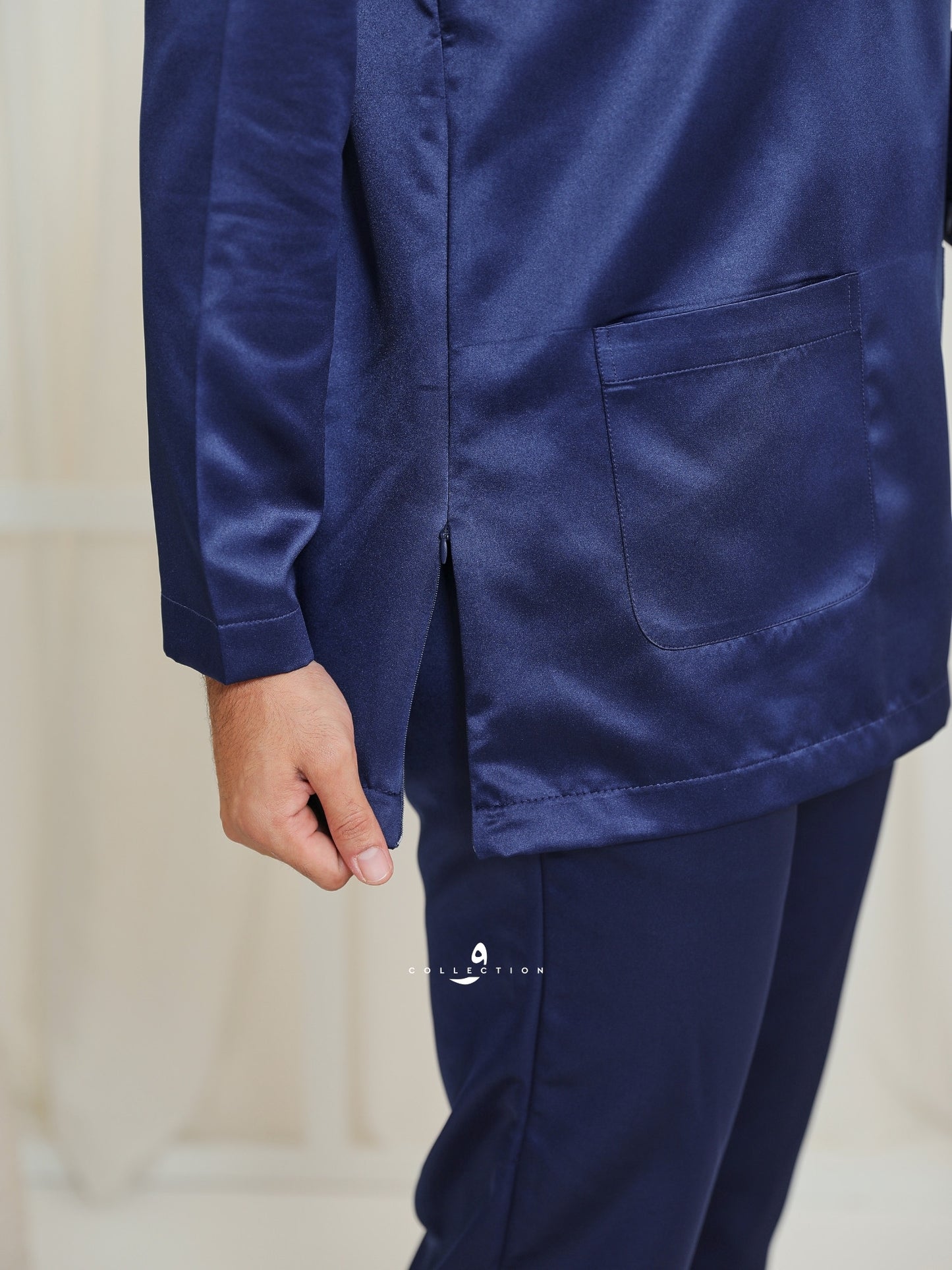 Baju Melayu Cekak Musang - Navy Blue