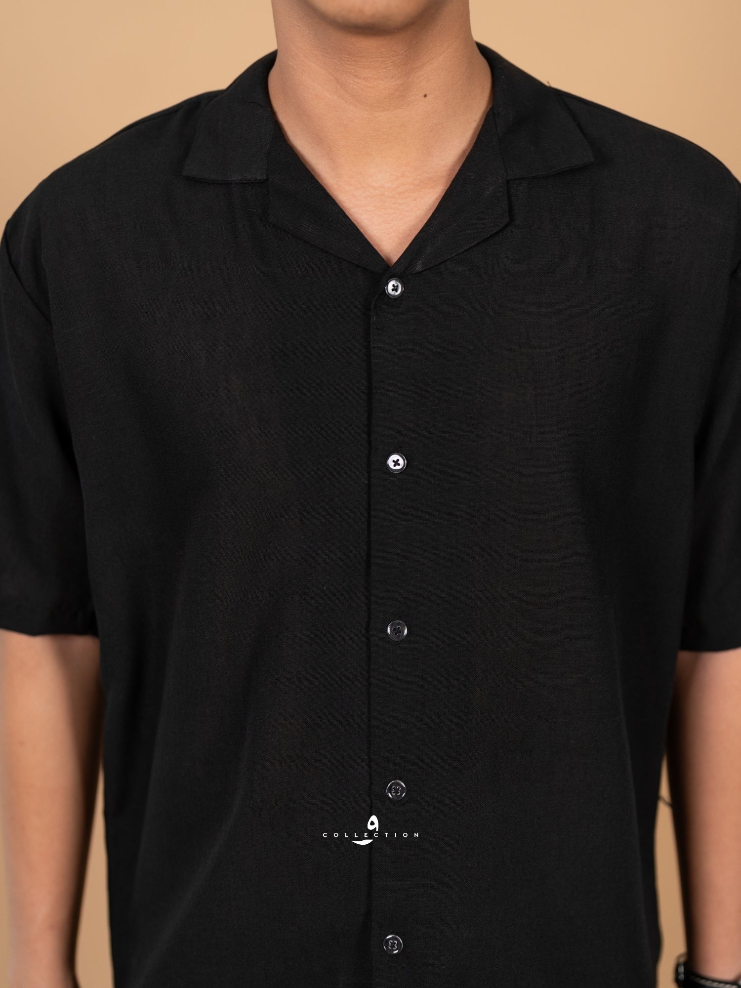 Kemeja Urban Linen - Black