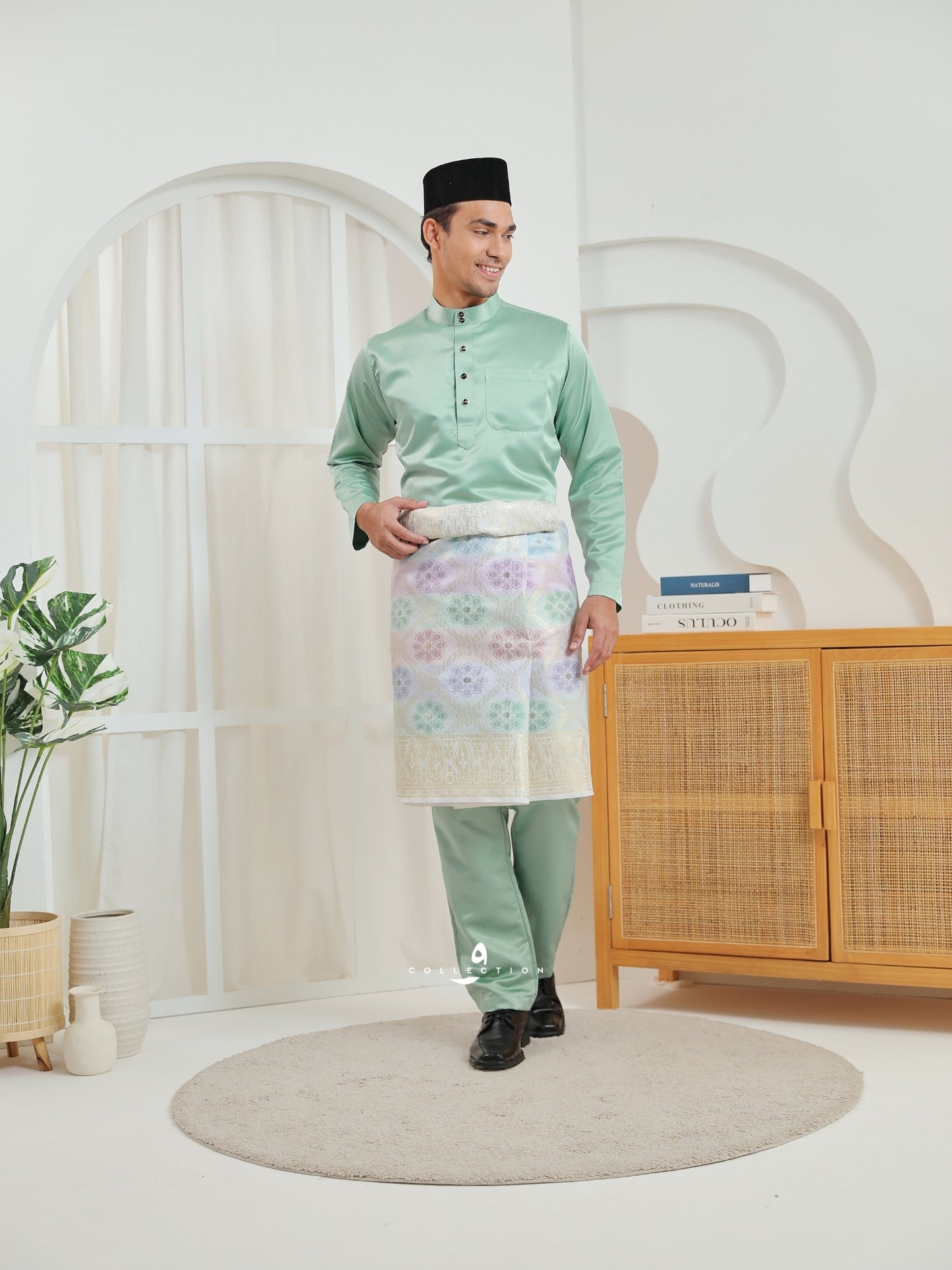 Baju Melayu Cekak Musang - Green Mint