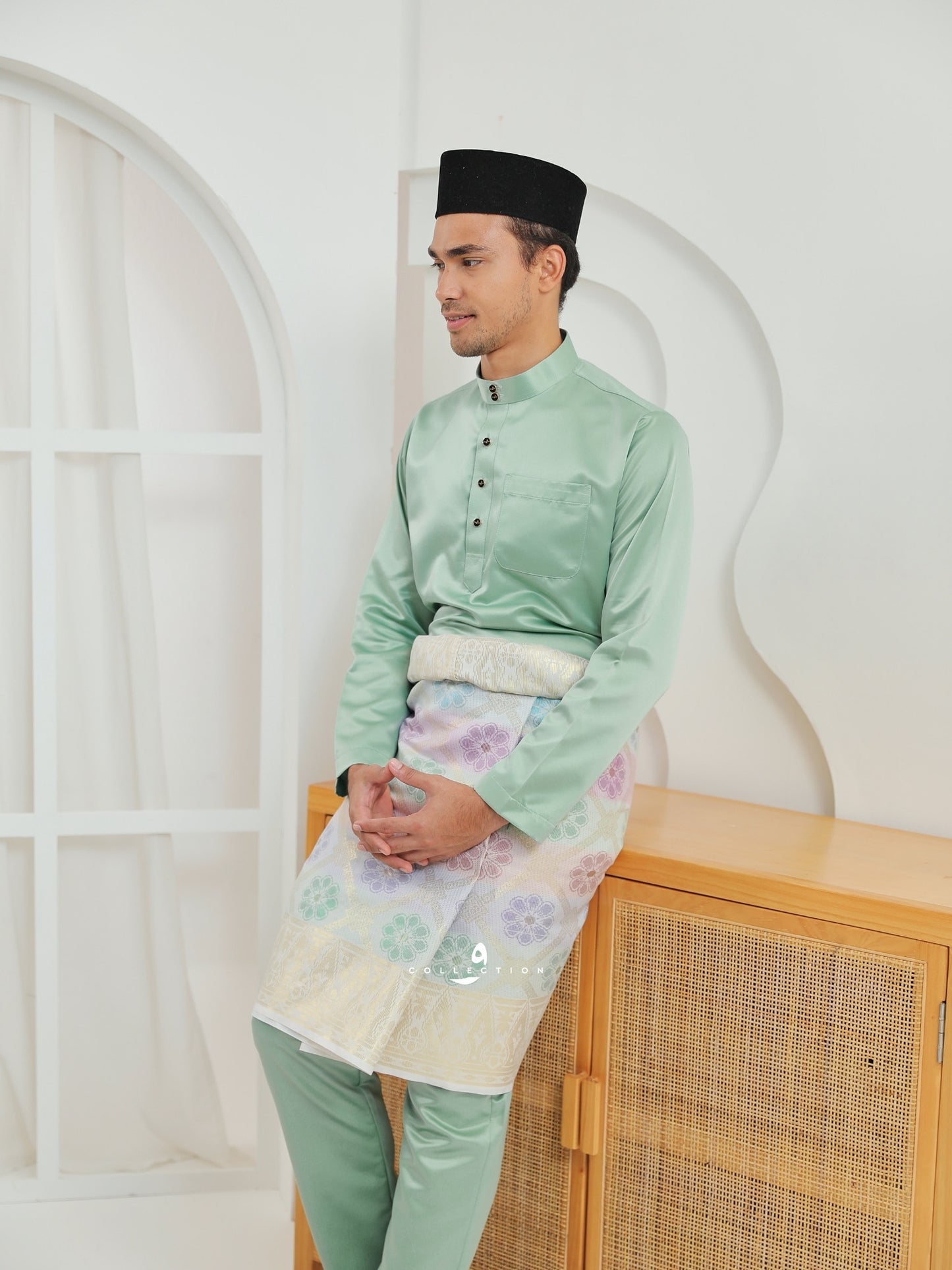 Baju Melayu Cekak Musang - Green Mint