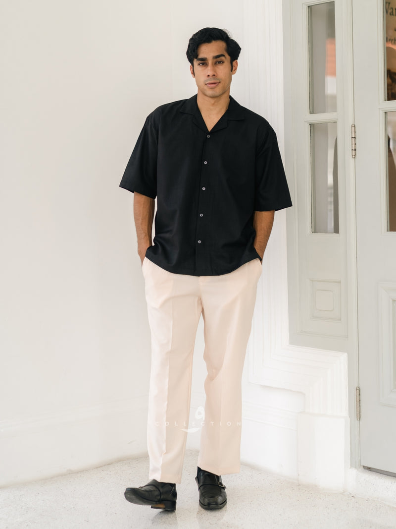 Kemeja Urban Linen - Black