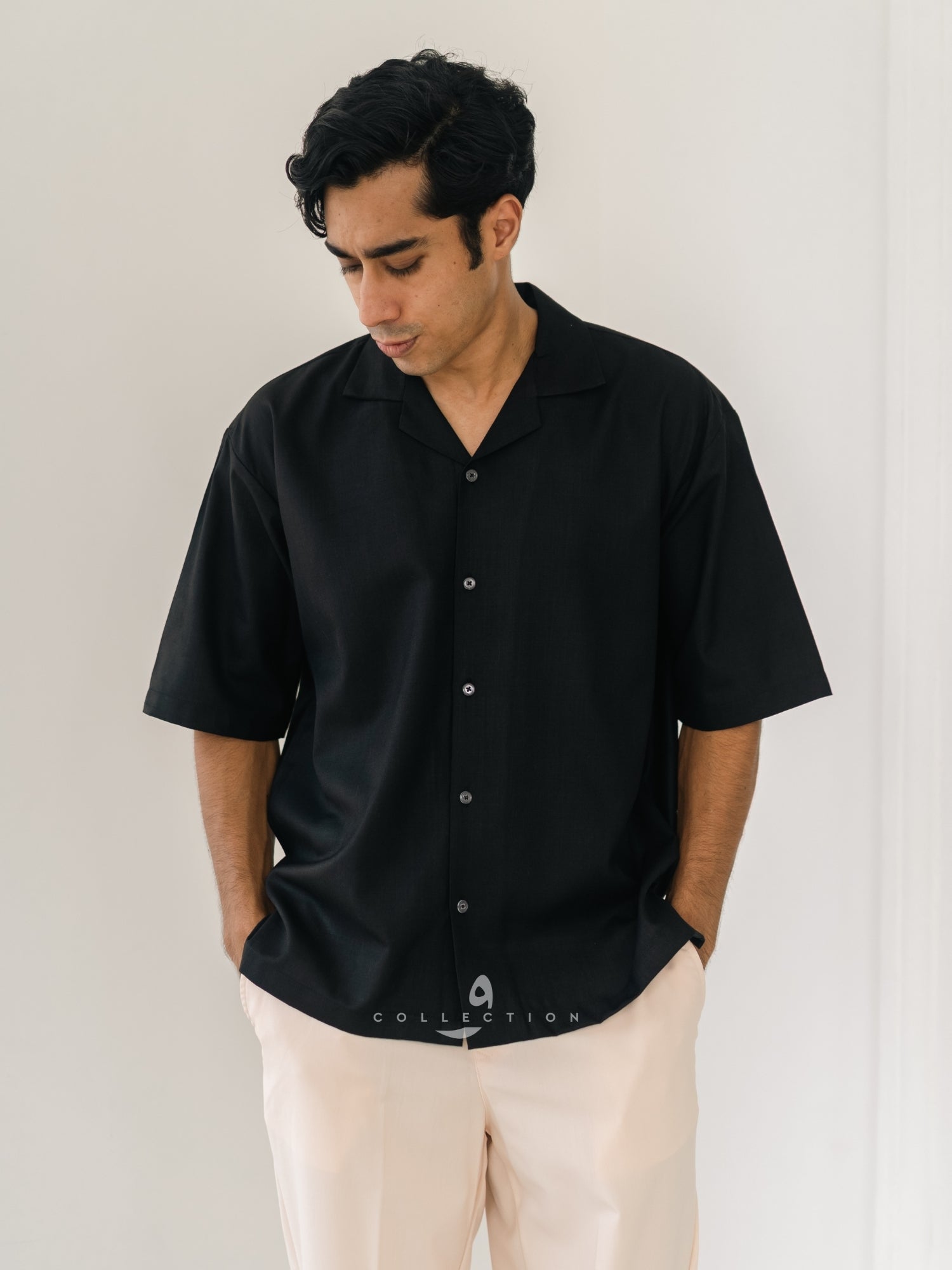 Kemeja Urban Linen - Black