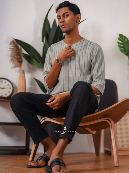 Kurta Ishak Linen - Sage Green