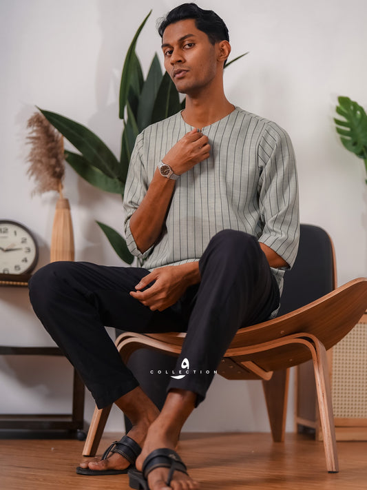 Kurta Ishak Linen - Sage Green