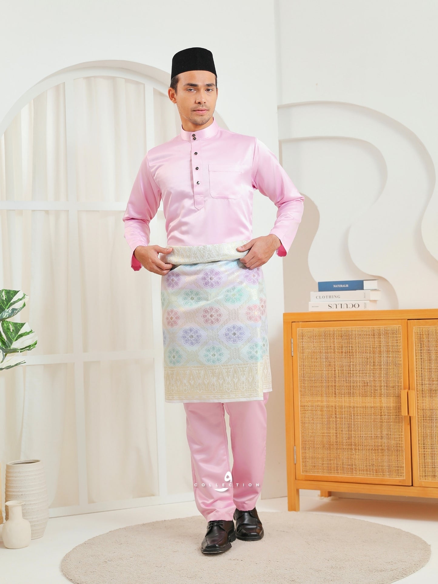 Baju Melayu Cekak Musang - Pink Pastel