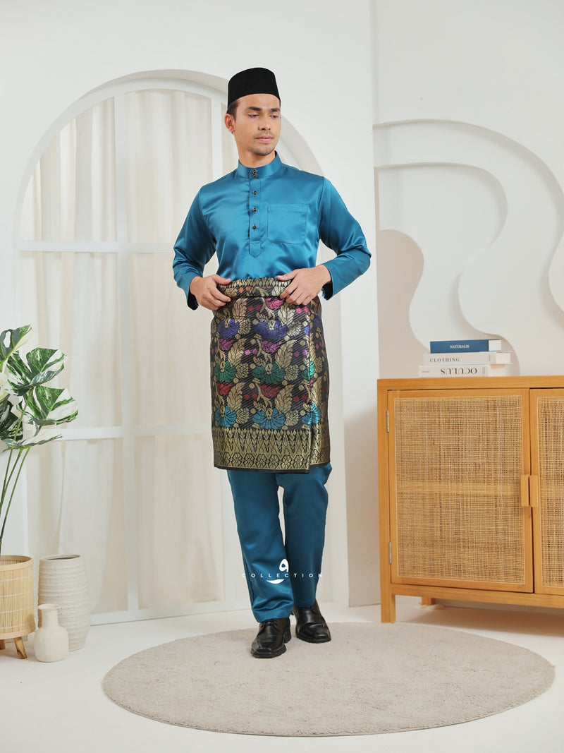 Baju Melayu Cekak Musang - Teal Blue