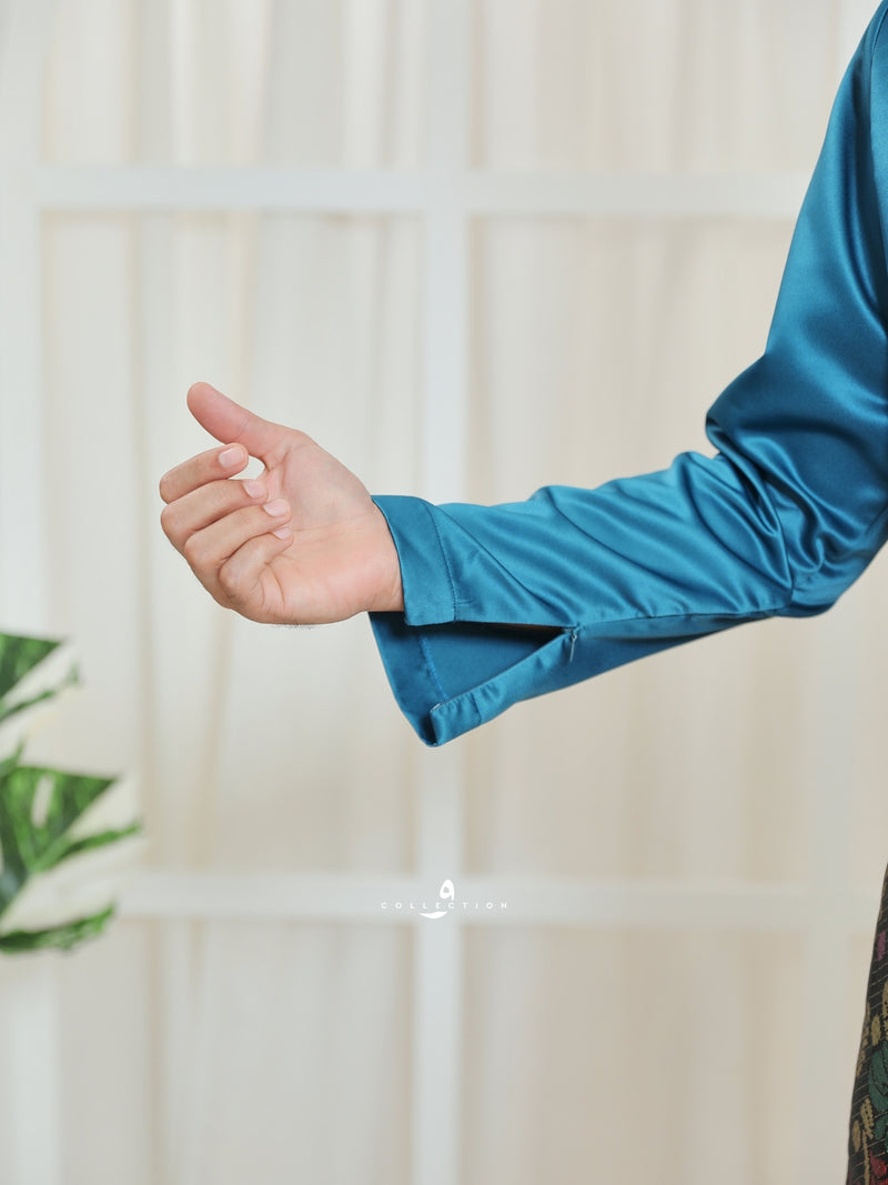 Baju Melayu Cekak Musang - Teal Blue