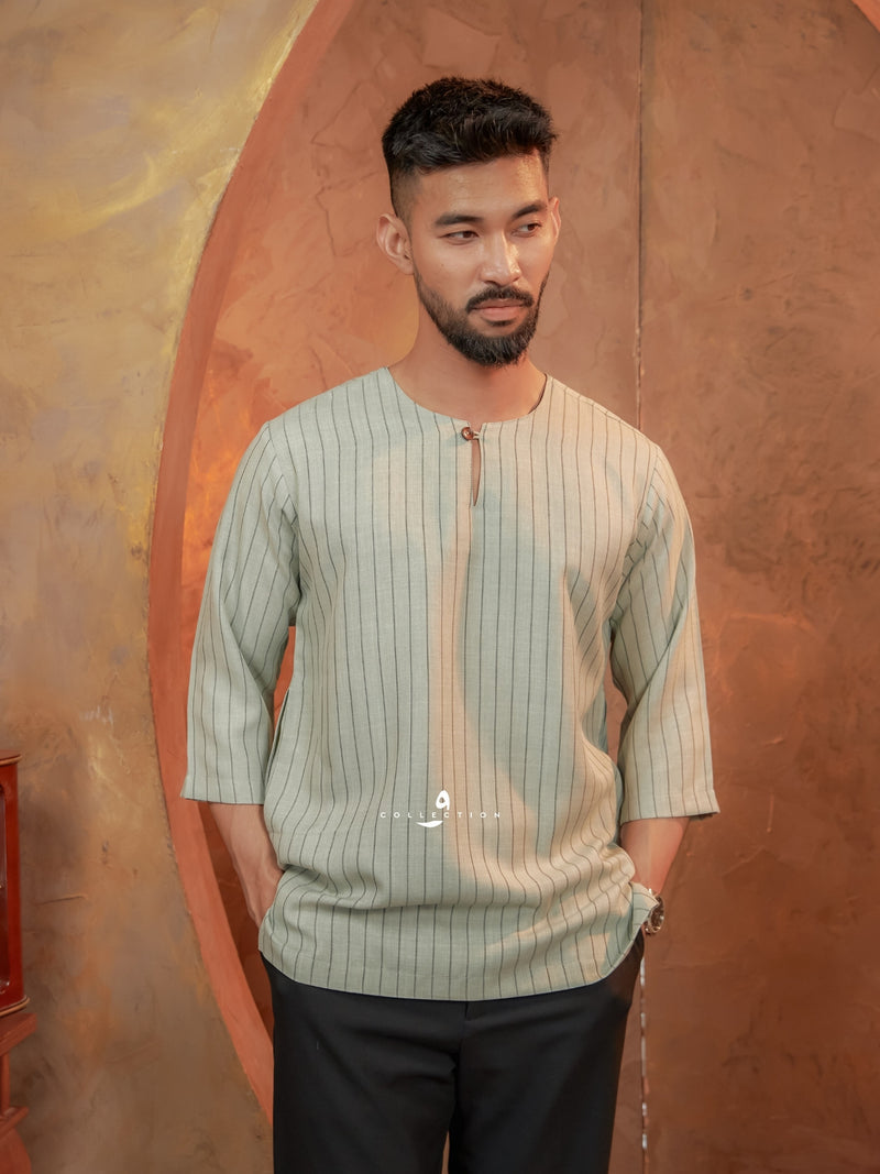 Kurta Ishak Linen - Sage Green