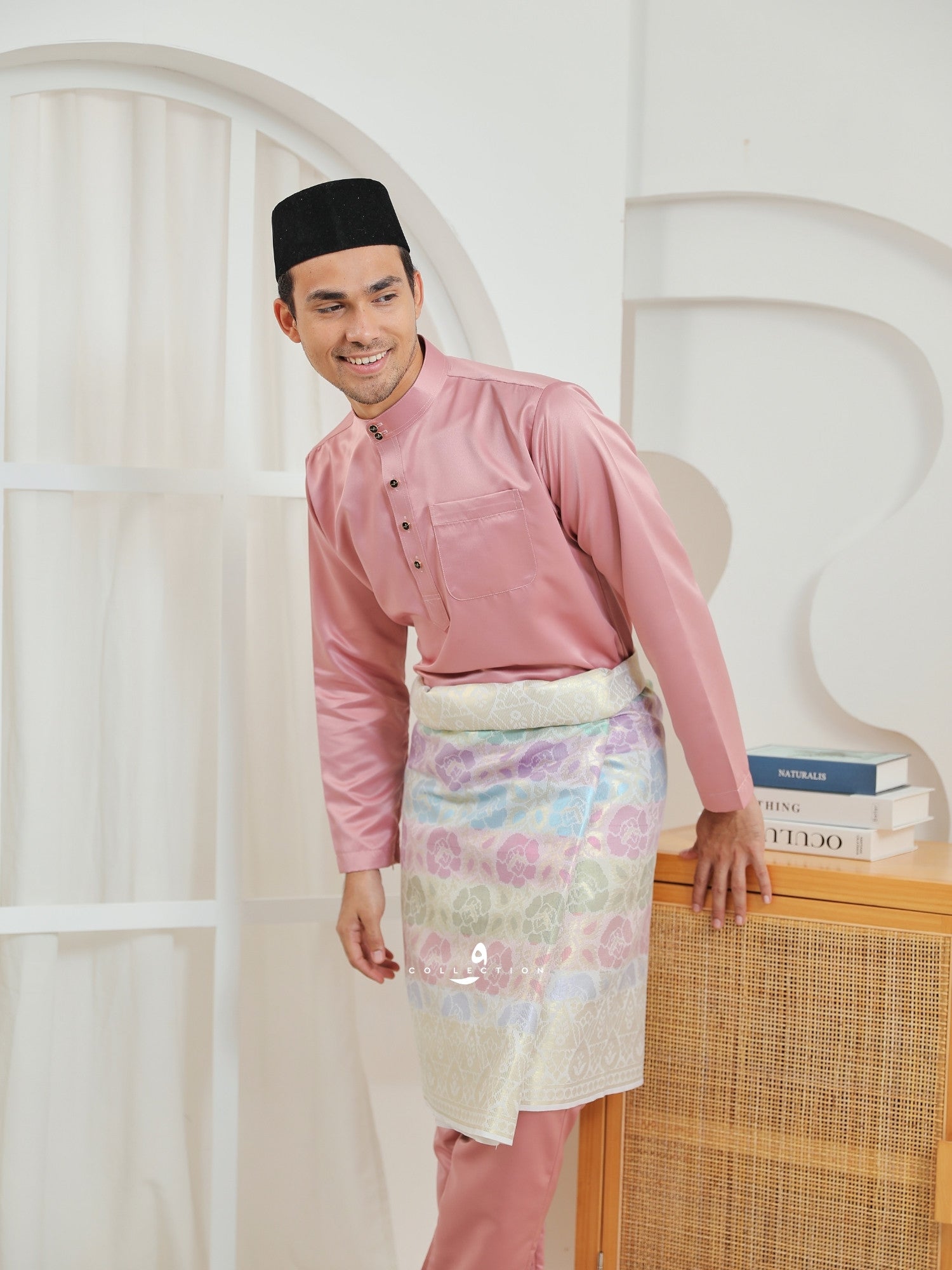 Baju Melayu Cekak Musang - Dusty Pink