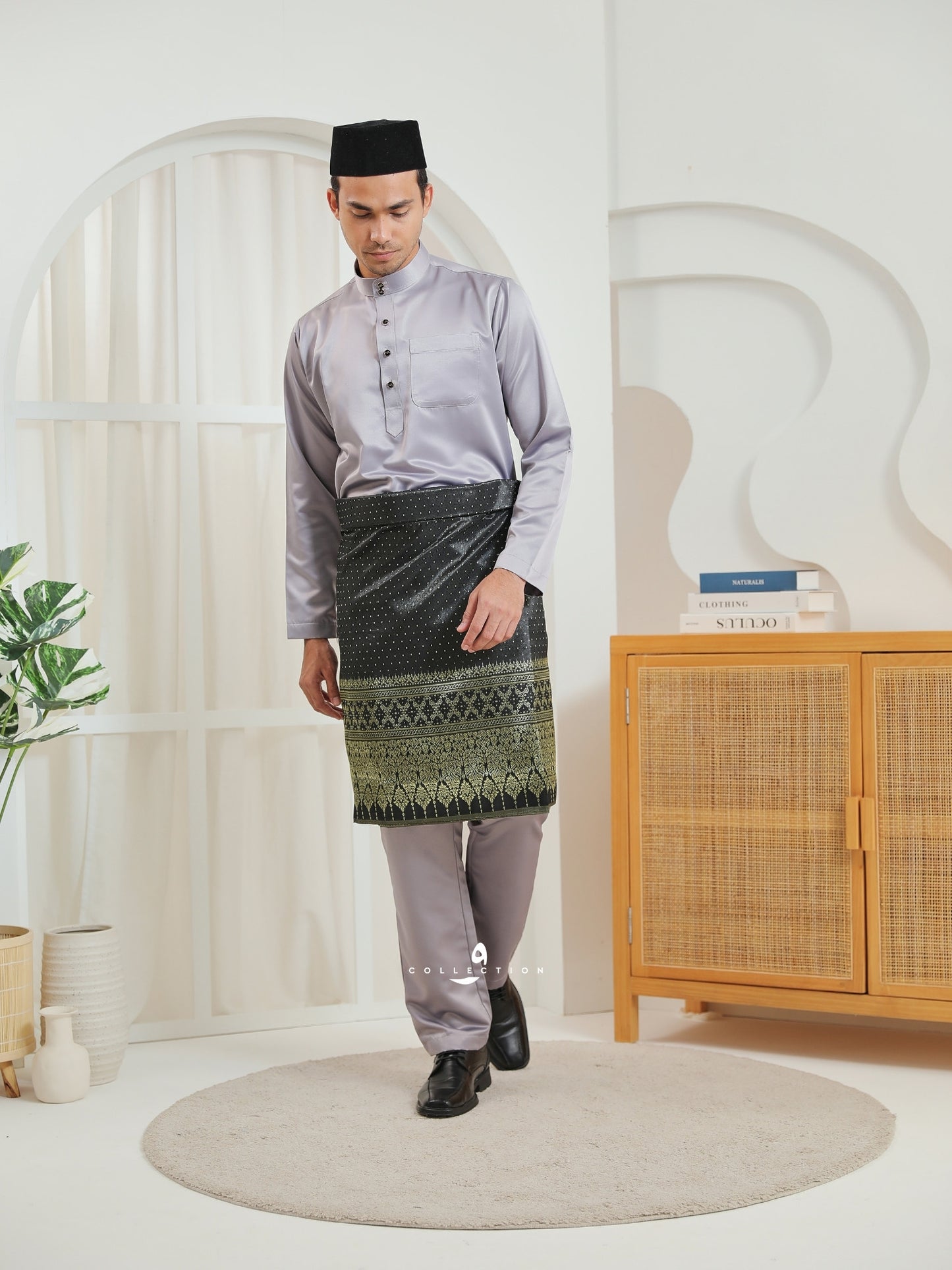 Baju Melayu Cekak Musang - Smoke Gray