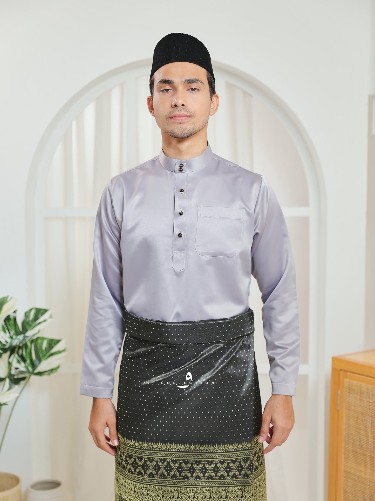 Baju Melayu Cekak Musang - Smoke Gray