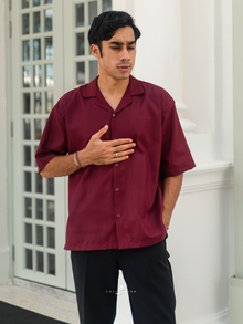 Kemeja Urban Slub - Maroon