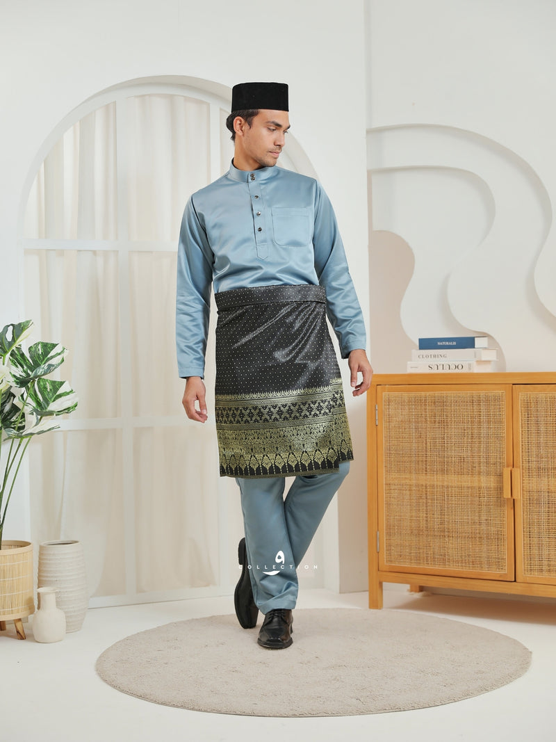 Baju Melayu Cekak Musang - Ash Blue