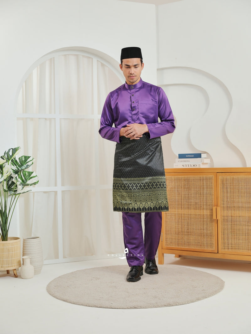 Baju Melayu Cekak Musang - Dark Purple