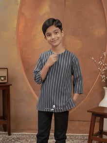 Kurta Ishak Linen - Gray