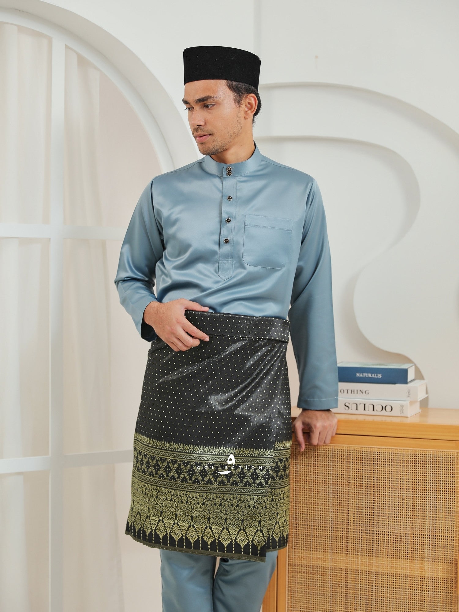 Baju Melayu Cekak Musang - Ash Blue