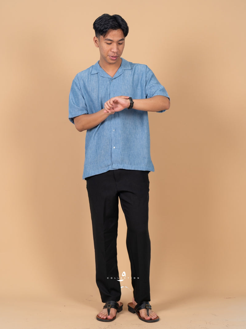 Kemeja Urban Linen - Denim Blue