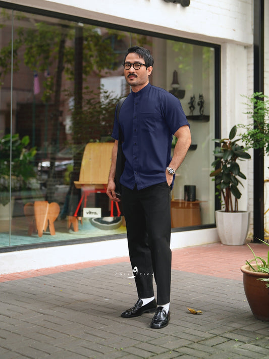 Kemeja Casual - Navy Blue
