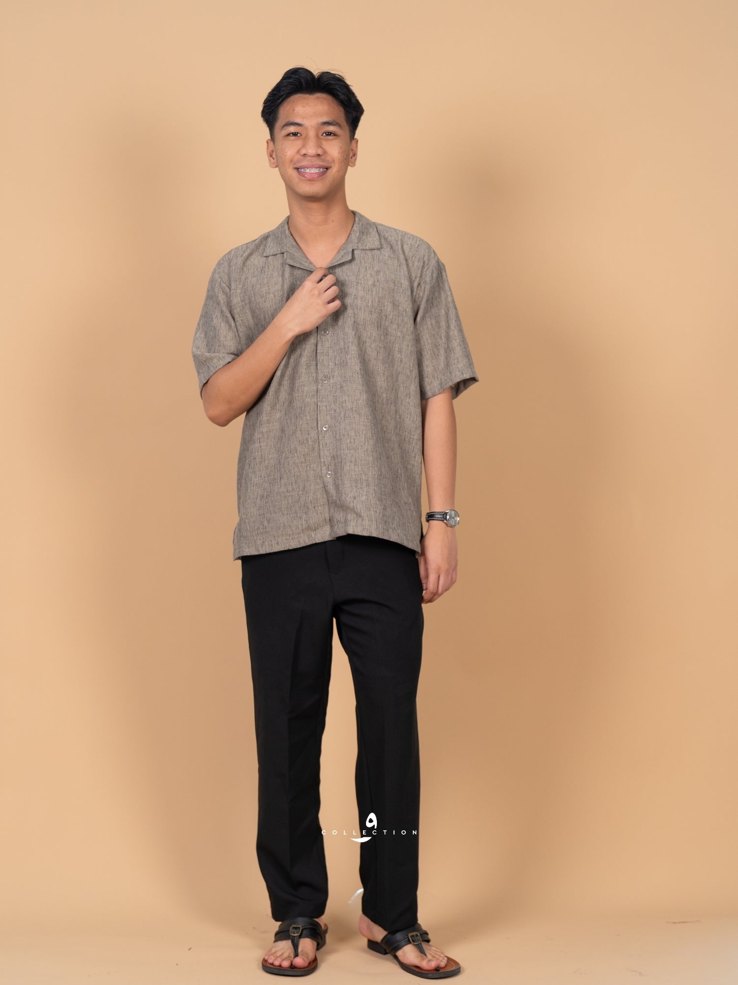 Kemeja Urban Linen - Stone