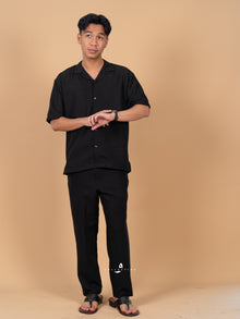 Kemeja Urban Linen - Black