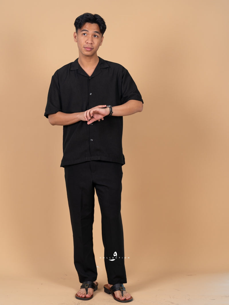 Kemeja Urban Linen - Black