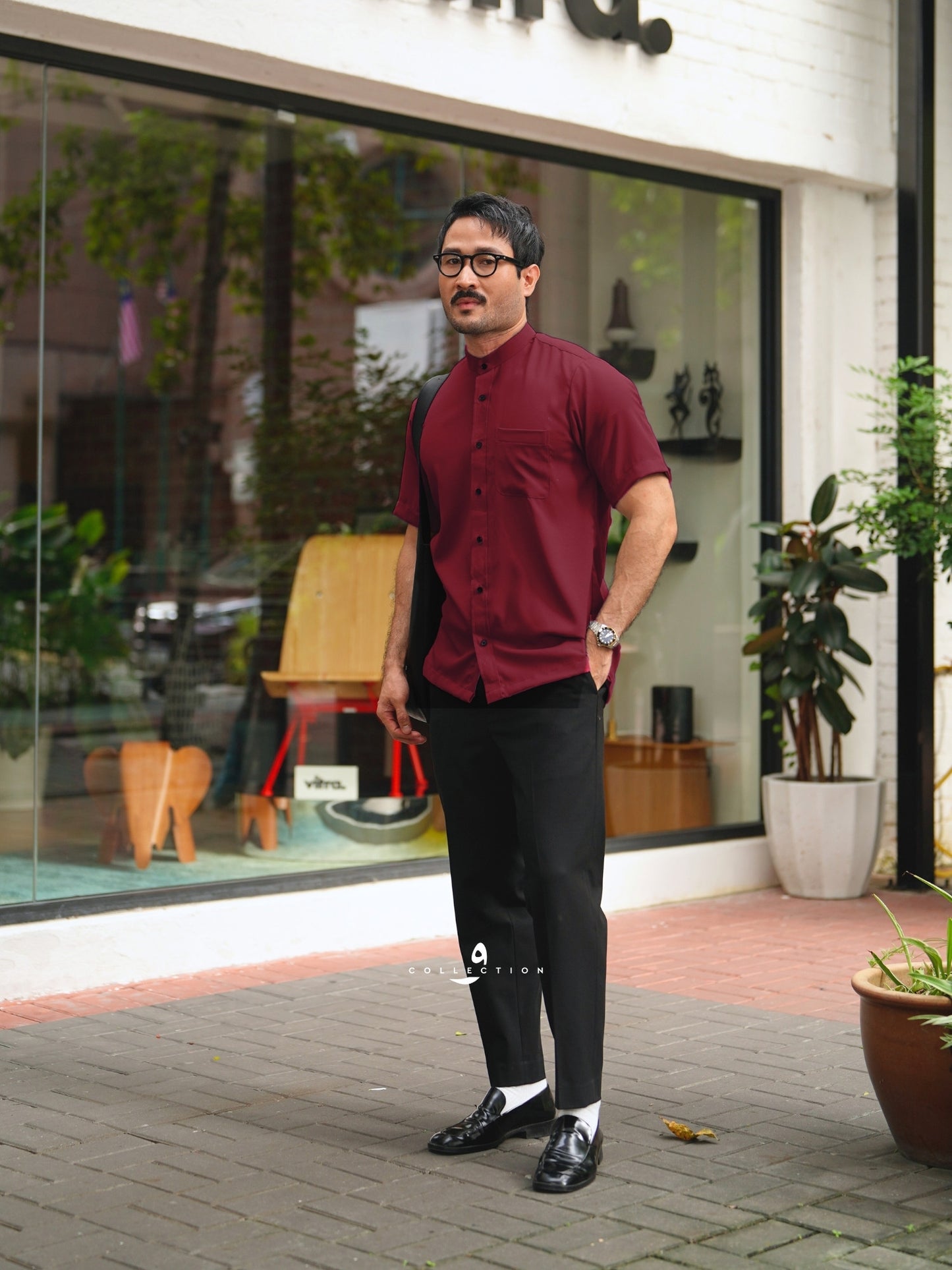 Kemeja Casual - Maroon