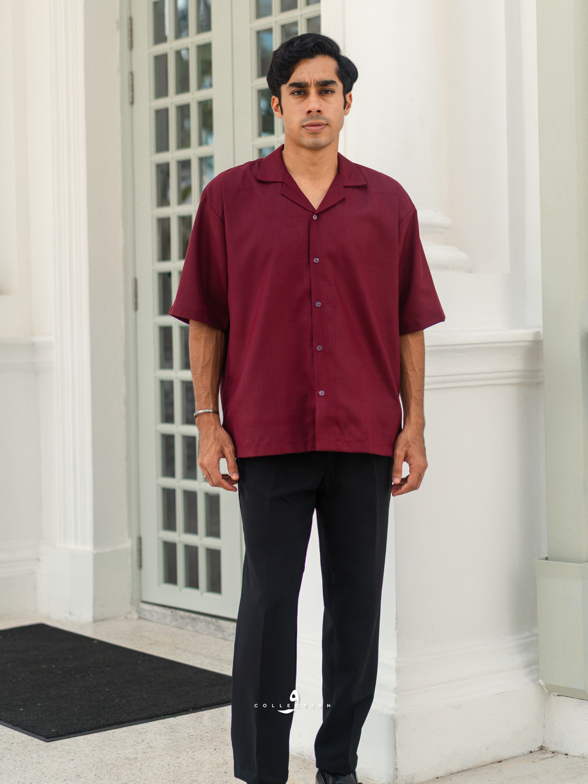 Kemeja Urban Slub - Maroon