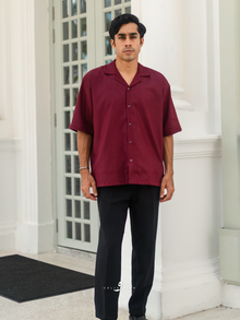 Kemeja Urban Slub - Maroon
