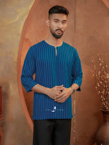 Kurta Ishak Linen - Teal Blue