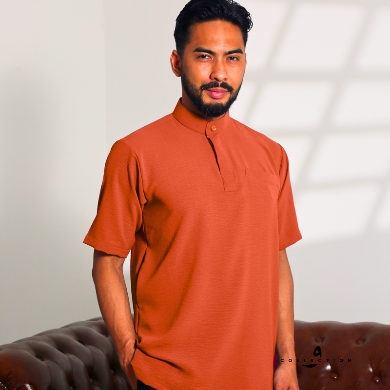 Kurta Ibrahim CEY Crepe - Brick Orange