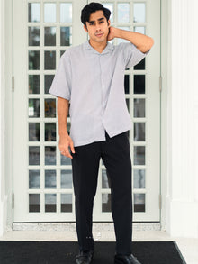 Kemeja Urban Stripe - Grey