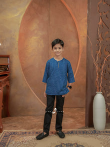 Kurta Ishak Linen - Teal Blue
