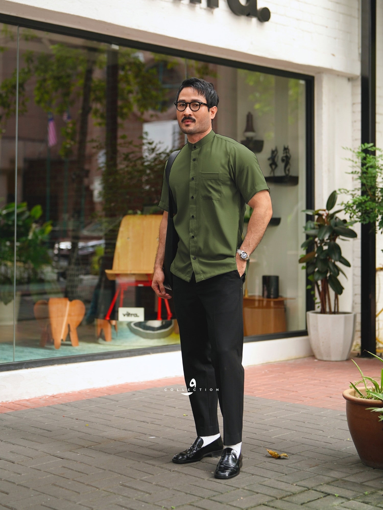 Kemeja Casual - Leaf Green