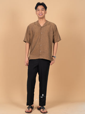Kemeja Urban Linen - Rich Brown