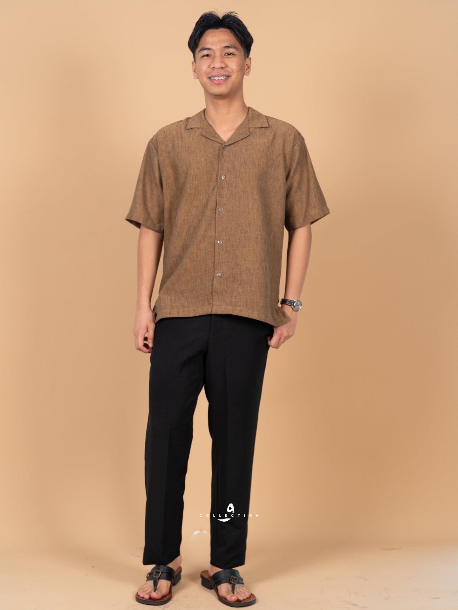 Kemeja Urban Linen - Rich Brown