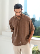 Kemeja Urban Linen - Rich Brown