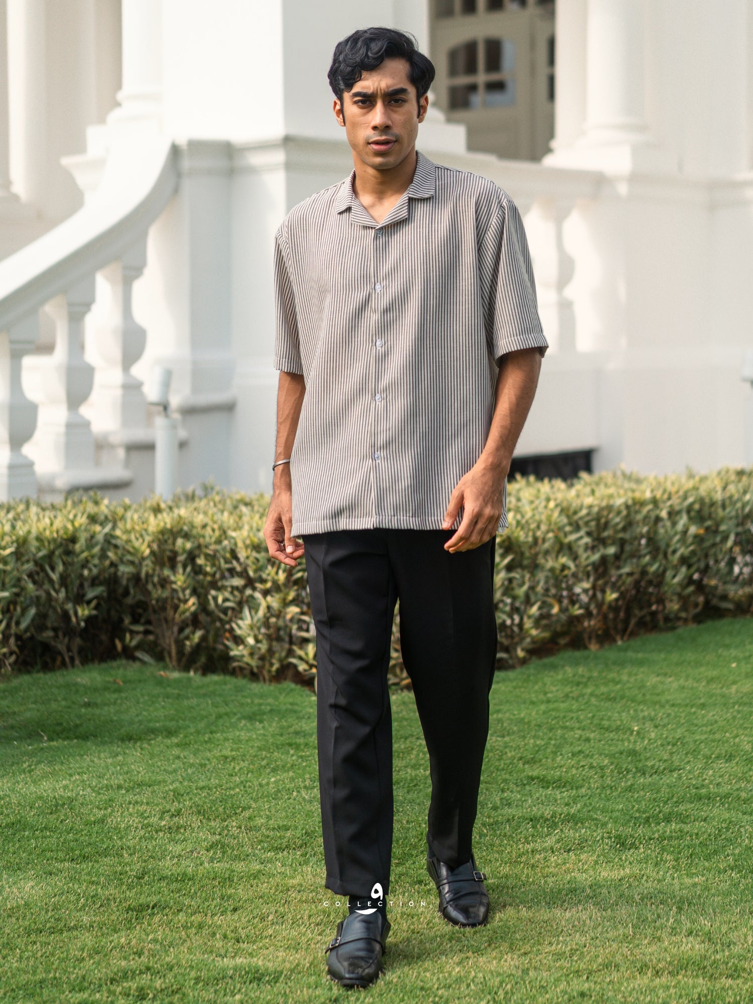 Kemeja Urban Stripe - Leaf Green