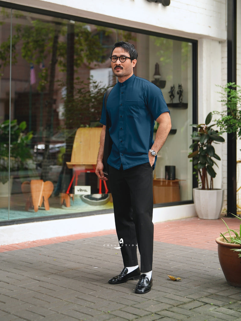 Kemeja Casual - Teal Blue
