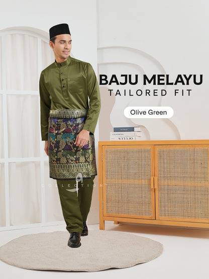 Baju Melayu Cekak Musang - Olive Green